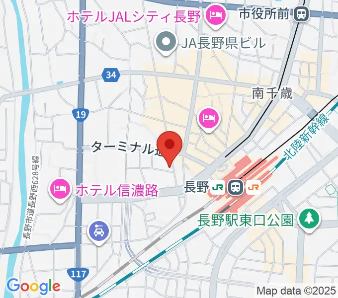 ヒオキ楽器の地図