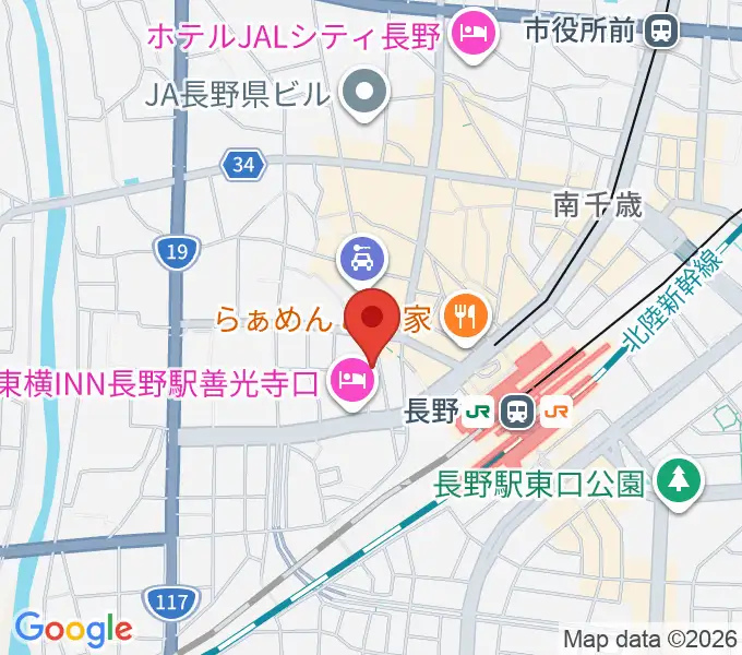 ヒオキ楽器の地図