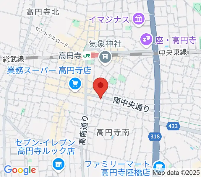 東音楽器 高円寺センターの地図