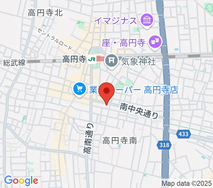 東音楽器 高円寺センターの地図