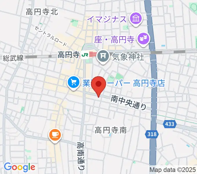 東音楽器 高円寺センターの地図