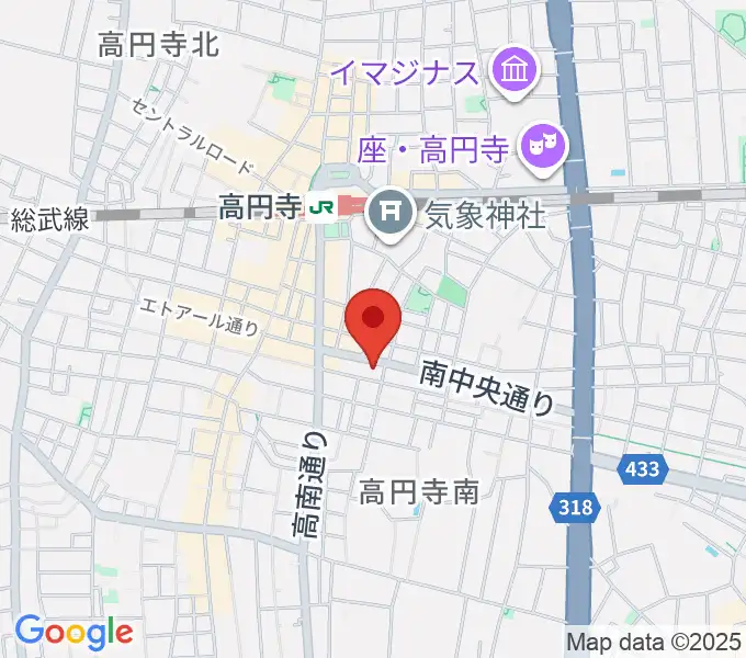 東音楽器 高円寺センターの地図