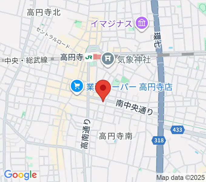 東音楽器 高円寺センターの地図