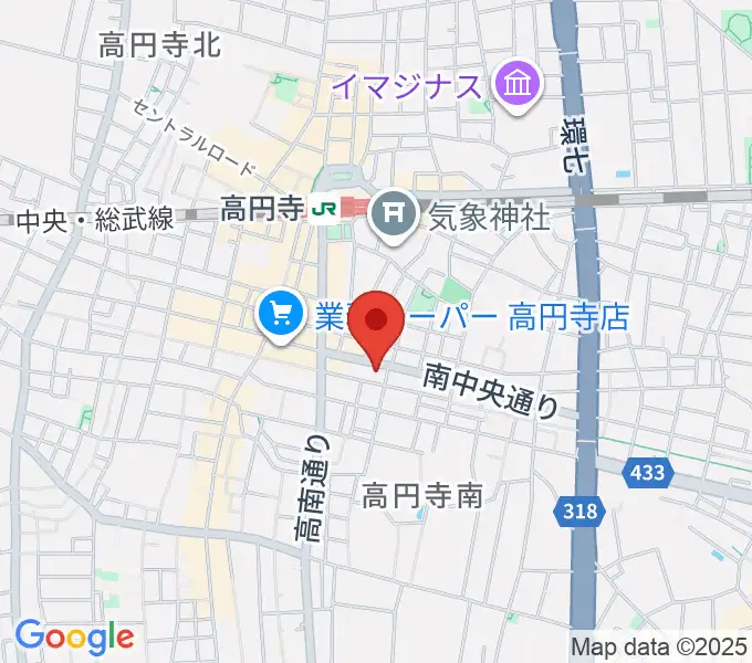 東音楽器 高円寺センターの地図