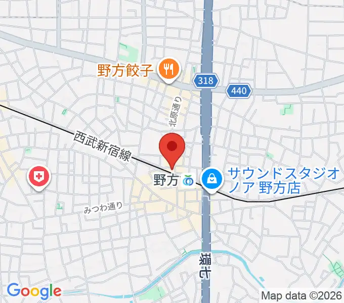 東音楽器 野方センターの地図