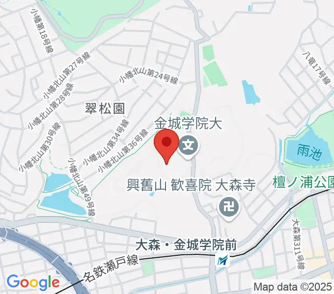 金城学院大学 文学部 音楽芸術学科の地図