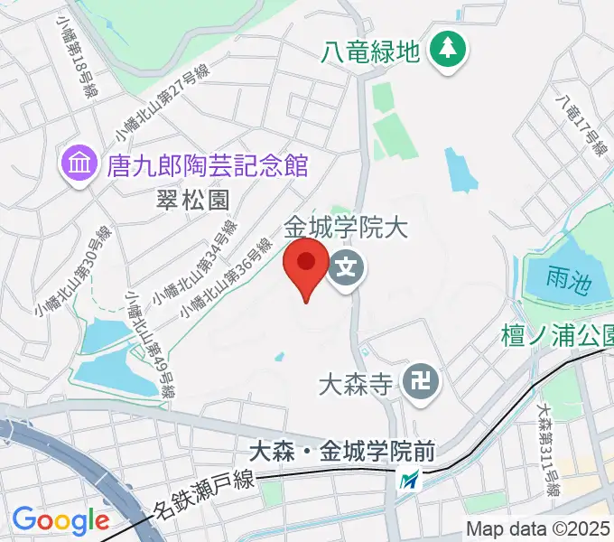 金城学院大学 文学部 音楽芸術学科の地図