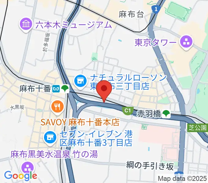 音楽教室Smily Village麻布十番の地図