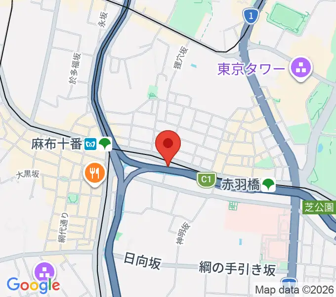 音楽教室Smily Village麻布十番の地図