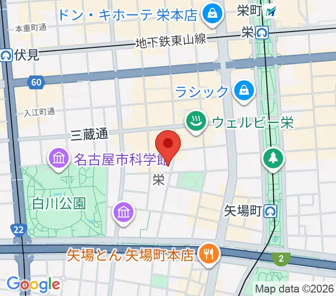 名古屋スクールオブミュージック&ダンス専門学校の地図
