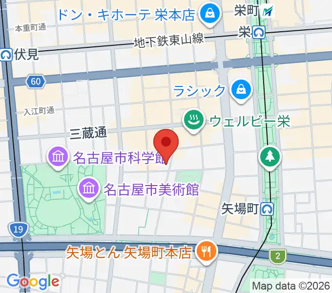 名古屋スクールオブミュージック&ダンス専門学校の地図