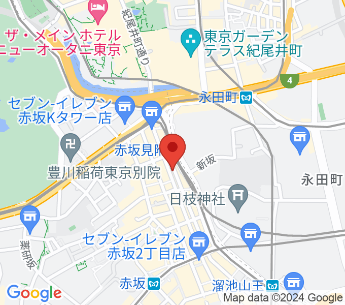 ヤマノミュージックサロン赤坂の場所