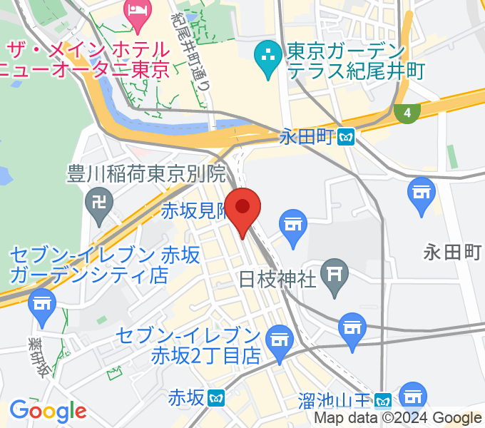 ヤマノミュージックサロン赤坂の場所