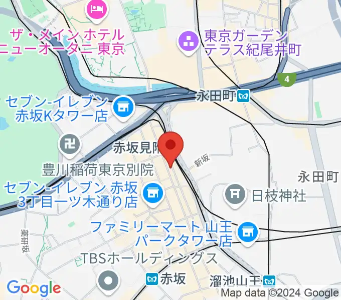 ヤマノミュージックサロン赤坂の地図