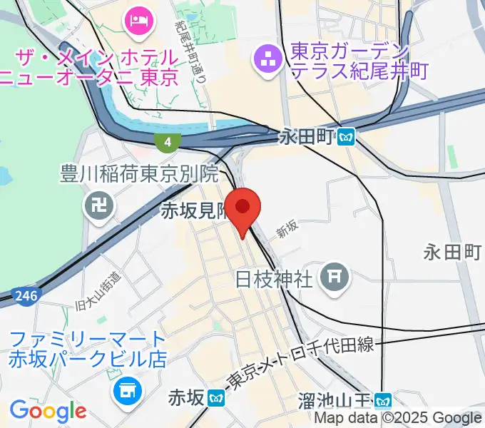 ヤマノミュージックサロン赤坂の地図