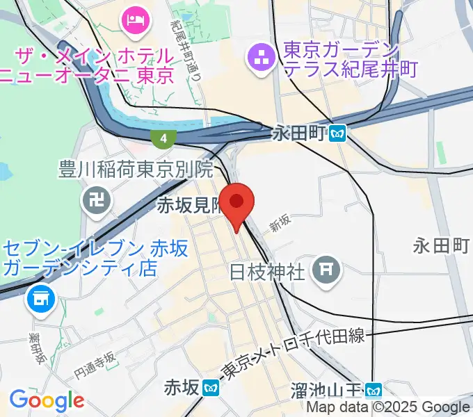 ヤマノミュージックサロン赤坂の地図
