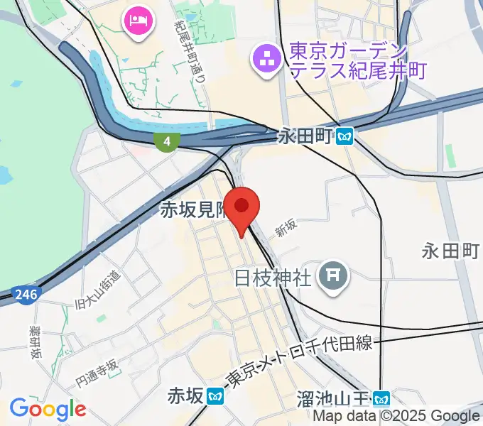 ヤマノミュージックサロン赤坂の地図