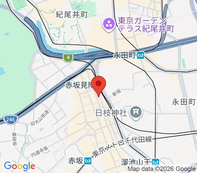 ヤマノミュージックサロン赤坂の地図