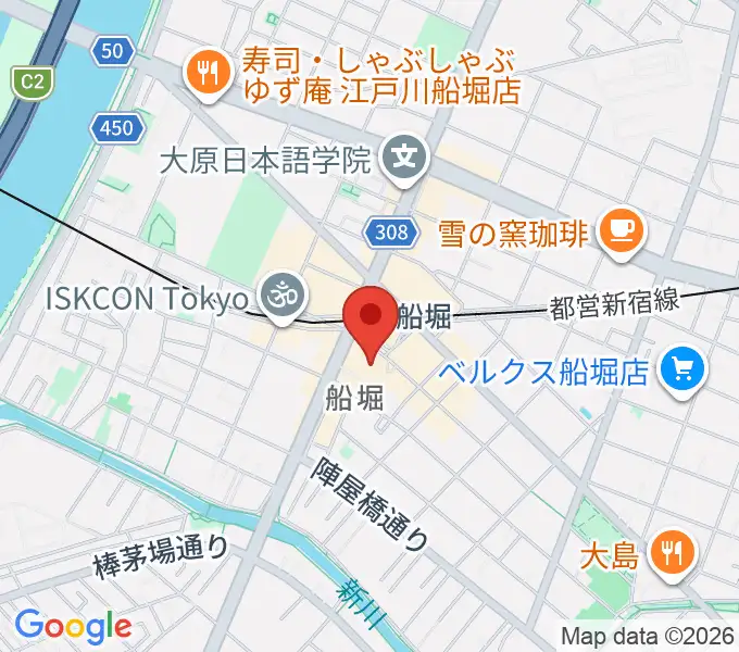 ヤマノミュージックセンター船堀の地図