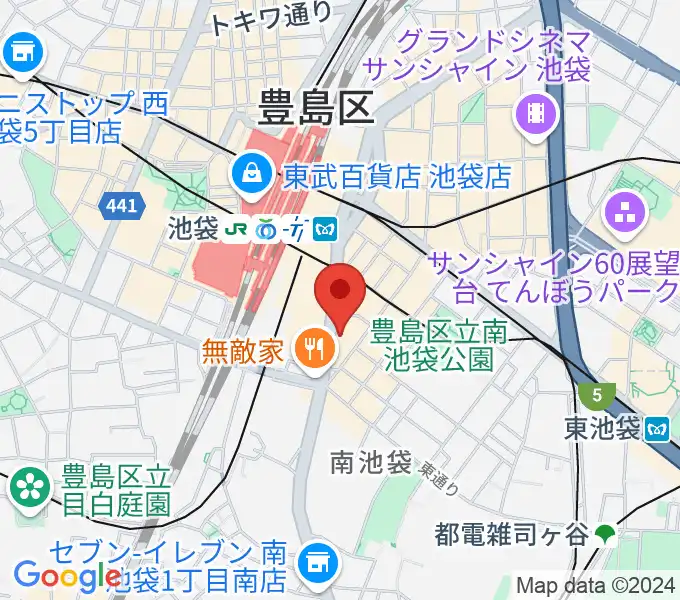 ヤマノミュージックサロン池袋の地図