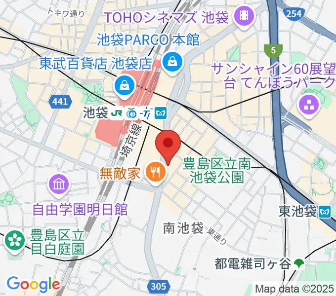 ヤマノミュージックサロン池袋の地図