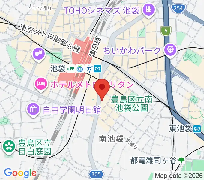 ヤマノミュージックサロン池袋の地図