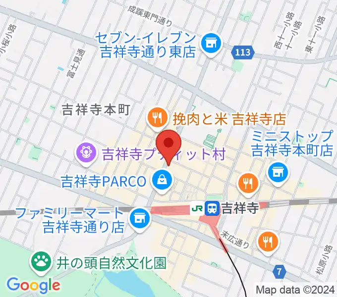 ヤマノミュージックサロン吉祥寺の地図