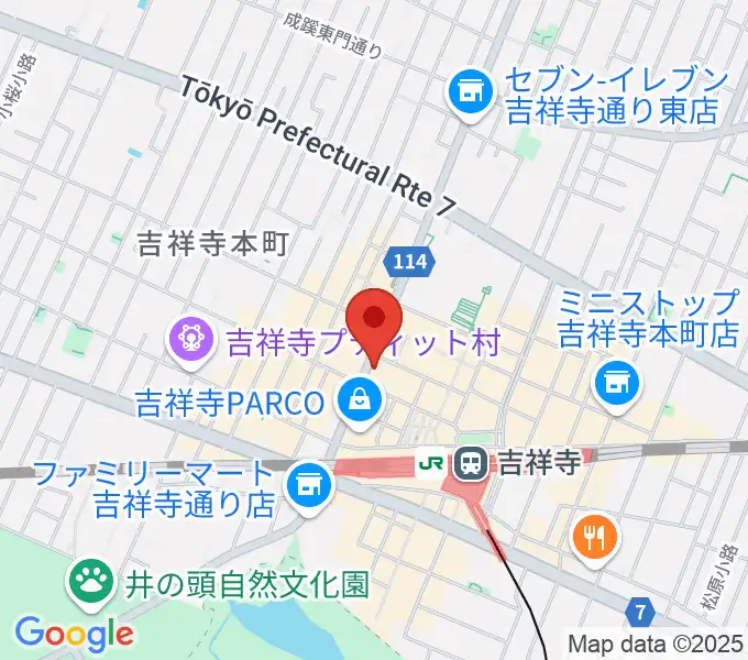 ヤマノミュージックサロン吉祥寺の地図