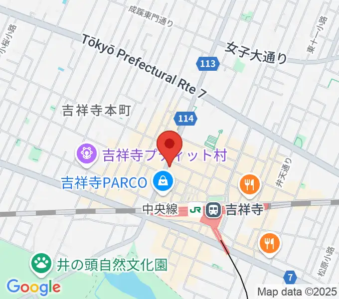 ヤマノミュージックサロン吉祥寺の地図