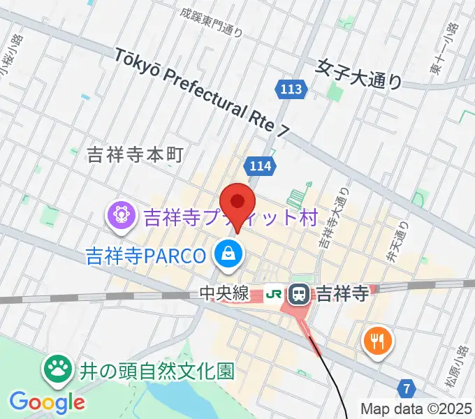ヤマノミュージックサロン吉祥寺の地図