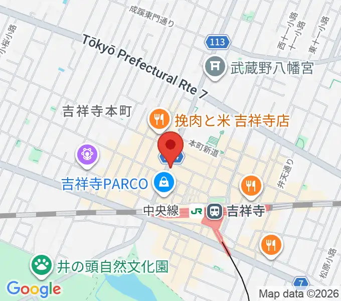 ヤマノミュージックサロン吉祥寺の地図