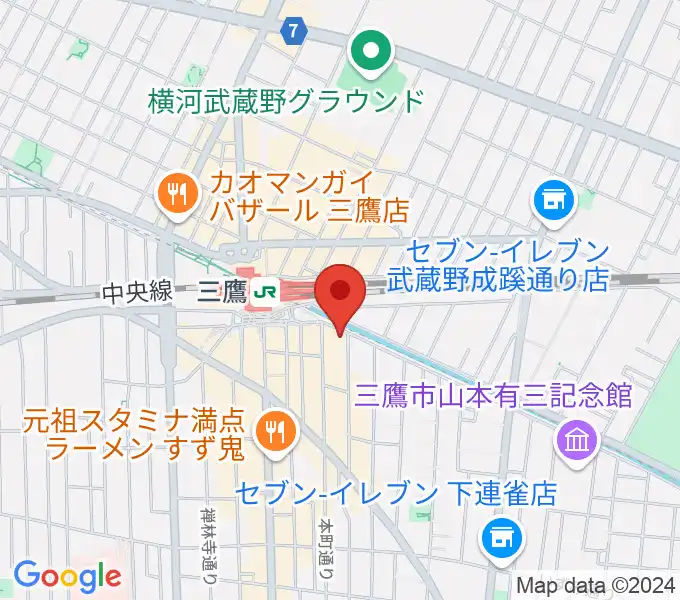 ヤマノミュージックセンター三鷹の地図