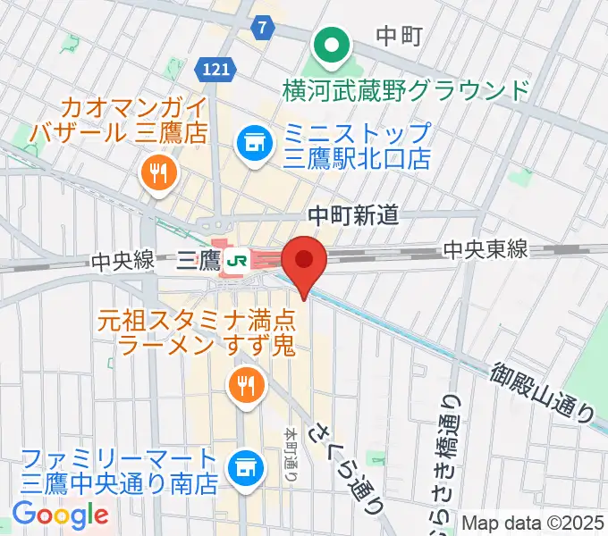 ヤマノミュージックセンター三鷹の地図