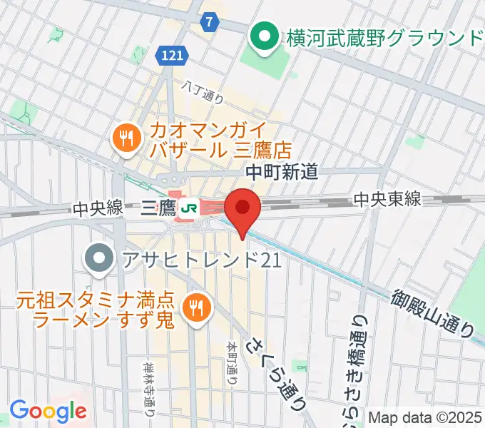 ヤマノミュージックセンター三鷹の地図