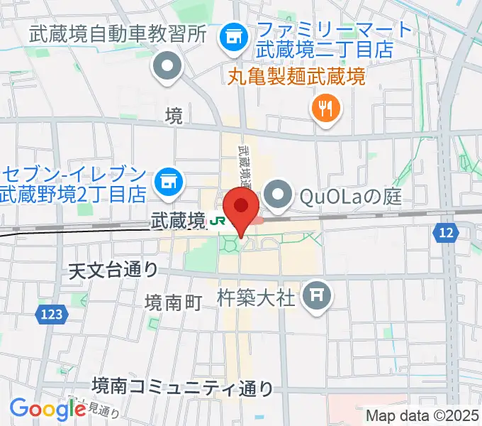 ヤマノミュージックセンター武蔵境の地図