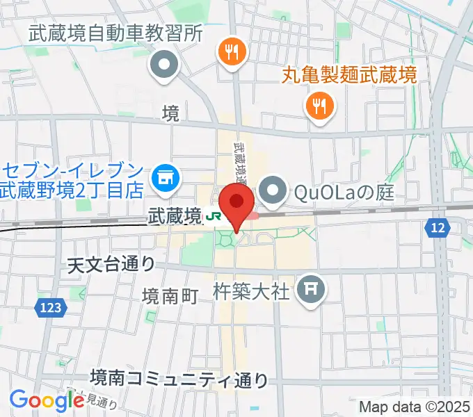 ヤマノミュージックセンター武蔵境の地図