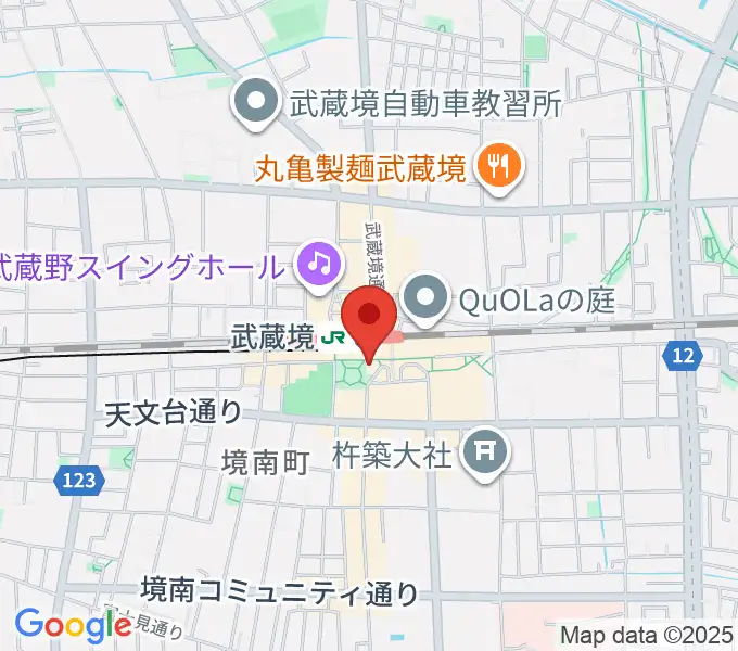 ヤマノミュージックセンター武蔵境の地図