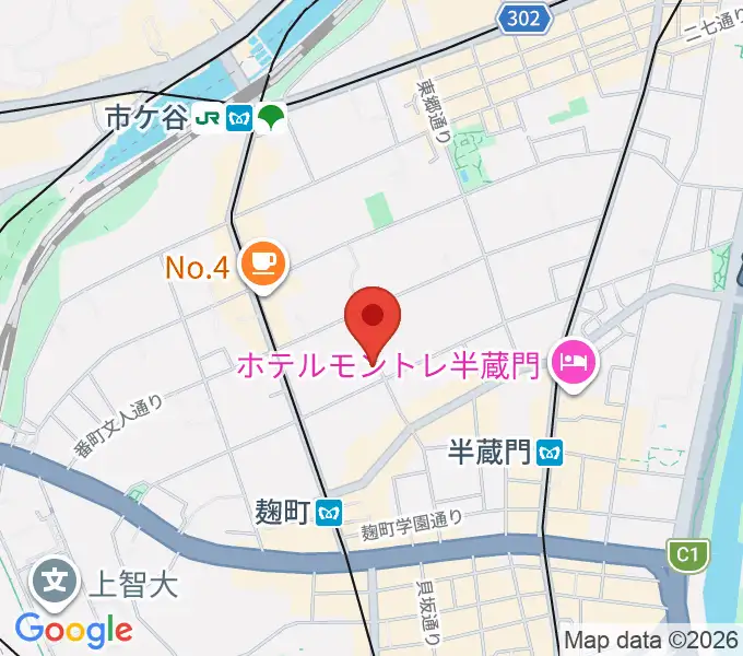 青山ハープ 東京教室の地図