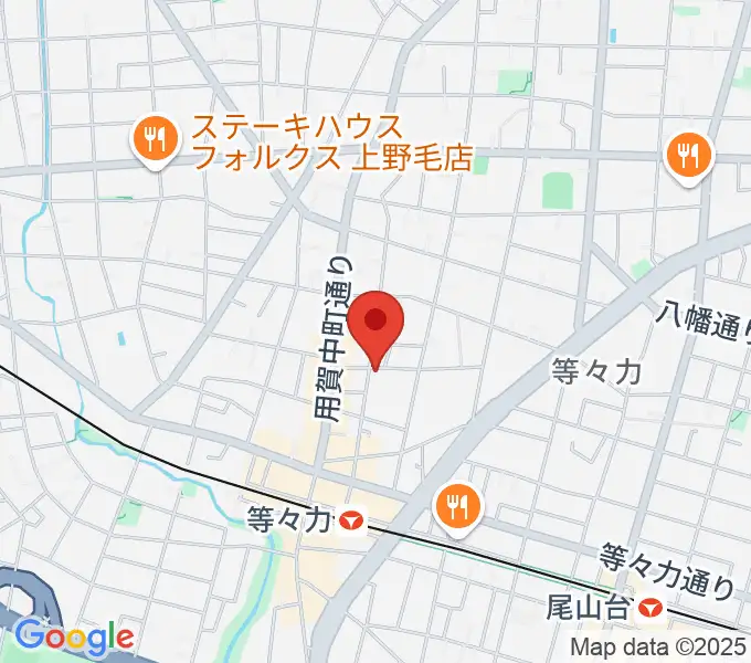 エームズ・ギター教室の地図