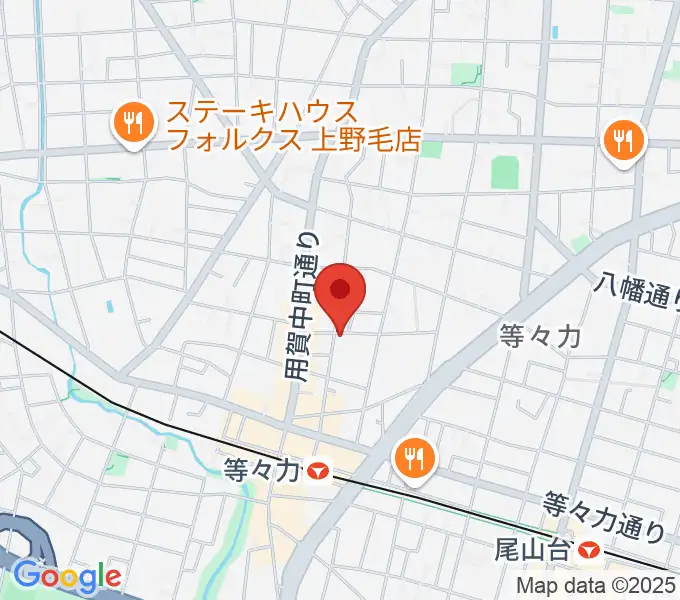 エームズ・ギター教室の地図
