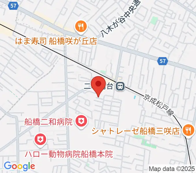 江上ピアノ教室の地図