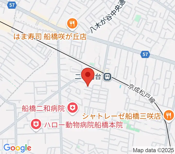 江上ピアノ教室の地図