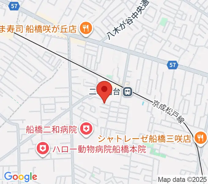 江上ピアノ教室の地図