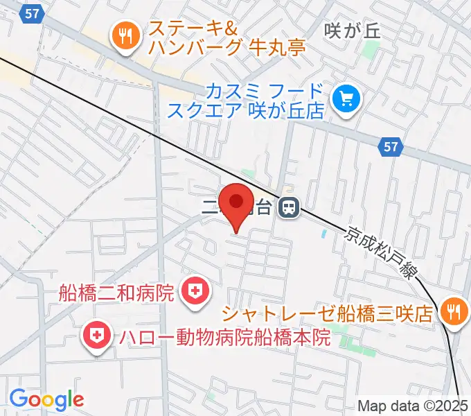江上ピアノ教室の地図