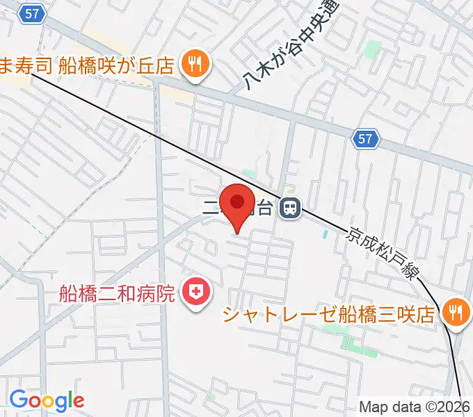 江上ピアノ教室の地図