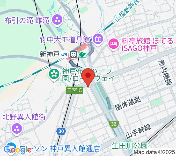 山下ピアノ社音楽教室の地図