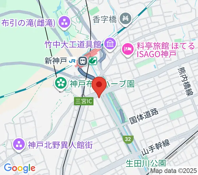 山下ピアノ社音楽教室の地図