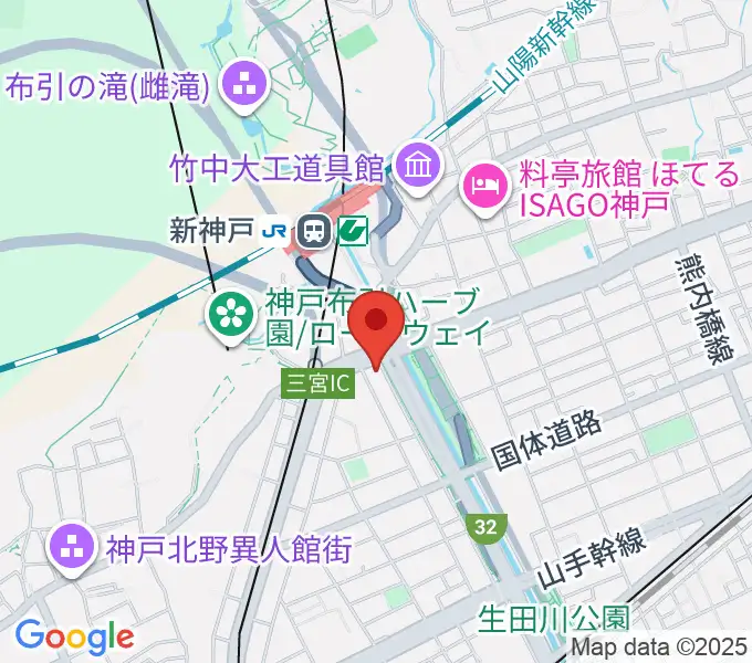 山下ピアノ社音楽教室の地図