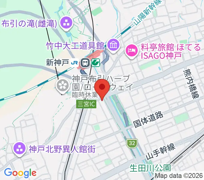 山下ピアノ社音楽教室の地図