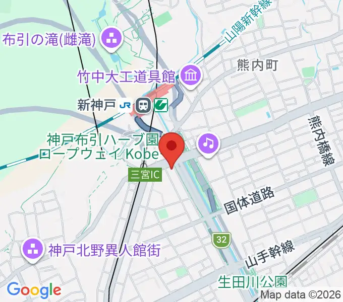 山下ピアノ社音楽教室の地図